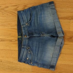7 FOR ALL MANKIND Cuffed Demin Shorts